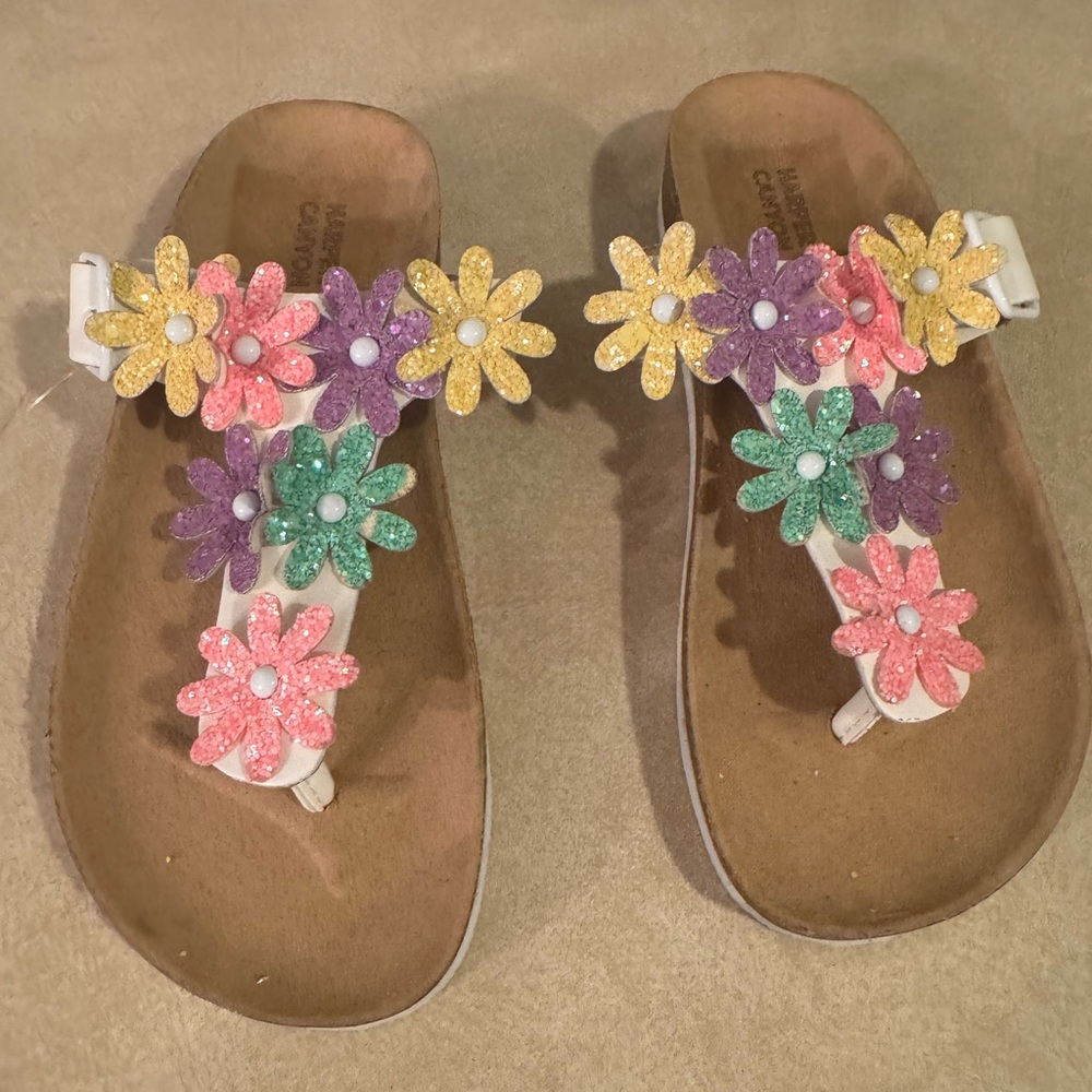 Kids Harper Canyon Girls Colorful Floral Sandals size  2